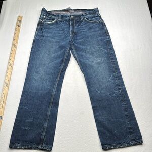 Decree Jeans dark wash Distressed Straight Regular Fit Flex Y2K Size 38 38x32